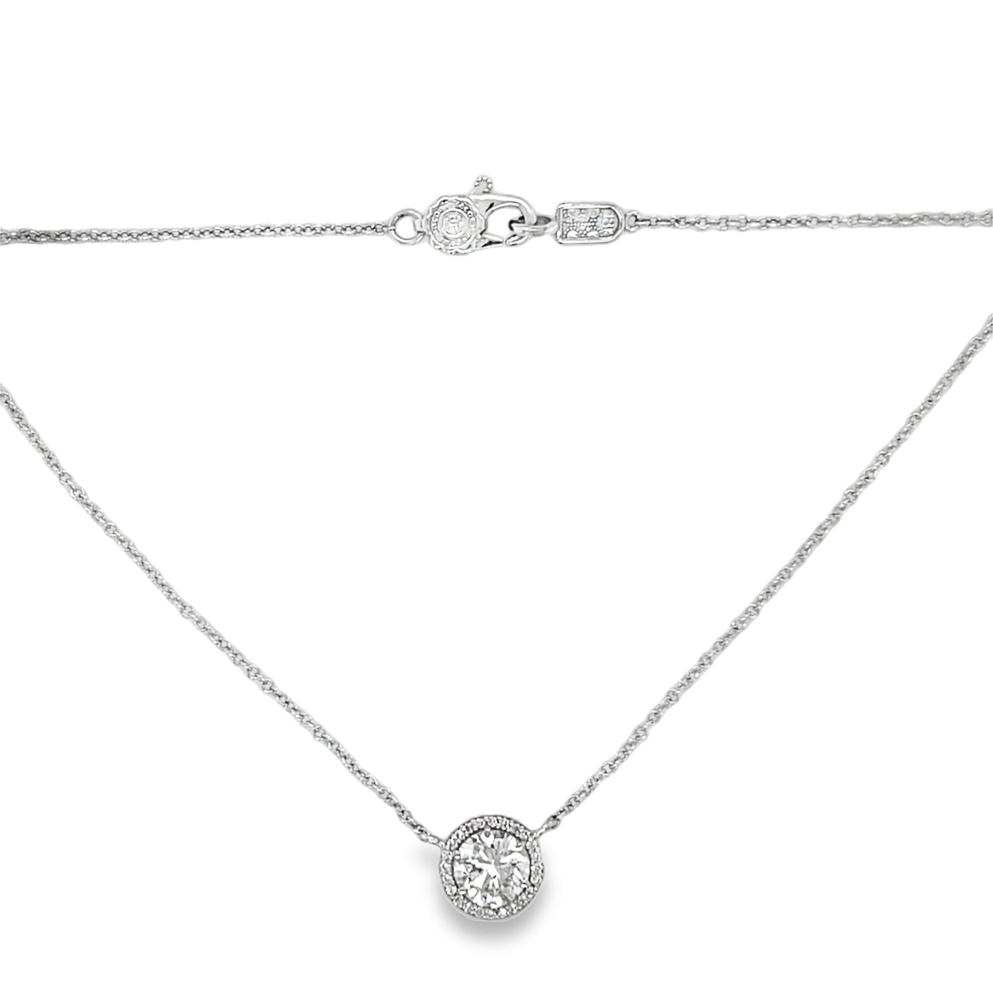 Tacori's 18K White Gold Diamond Halo Necklace