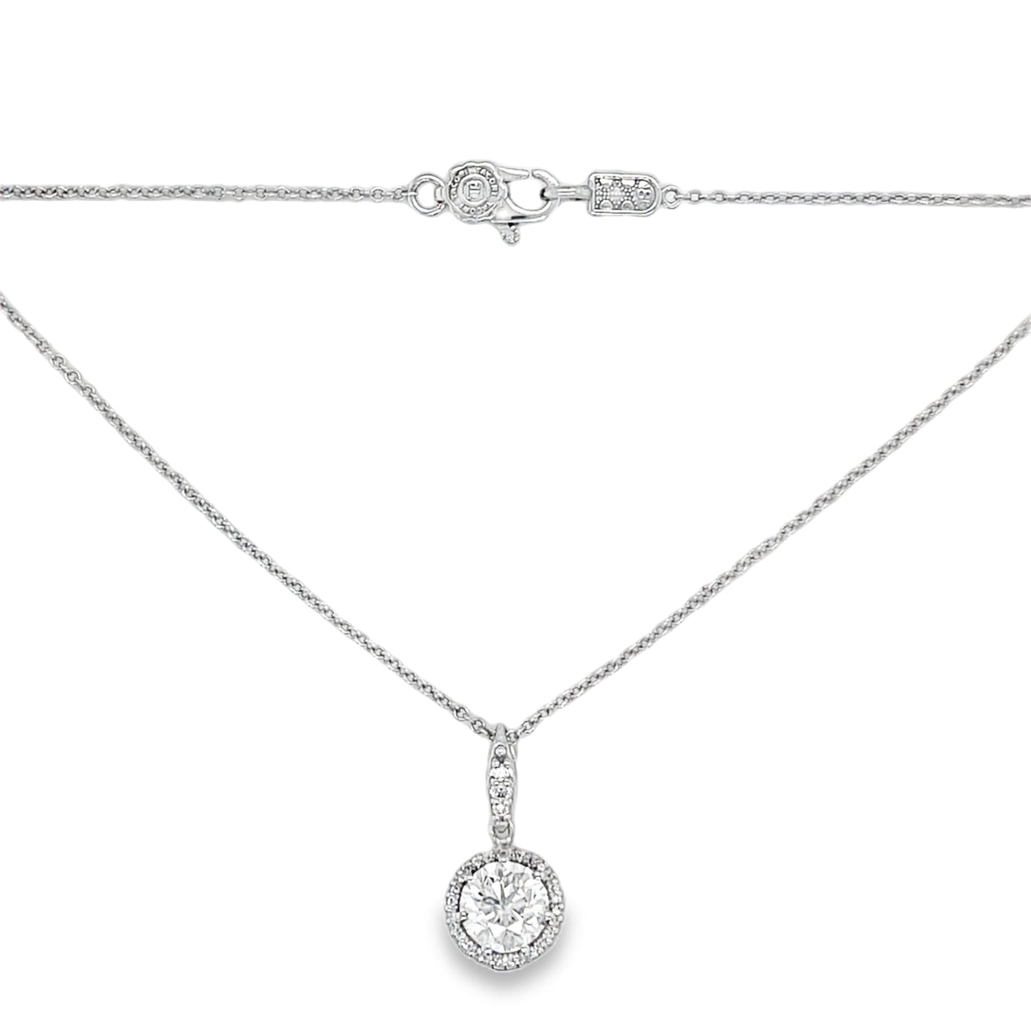 Tacori's 18K White Gold Diamond Halo Necklace