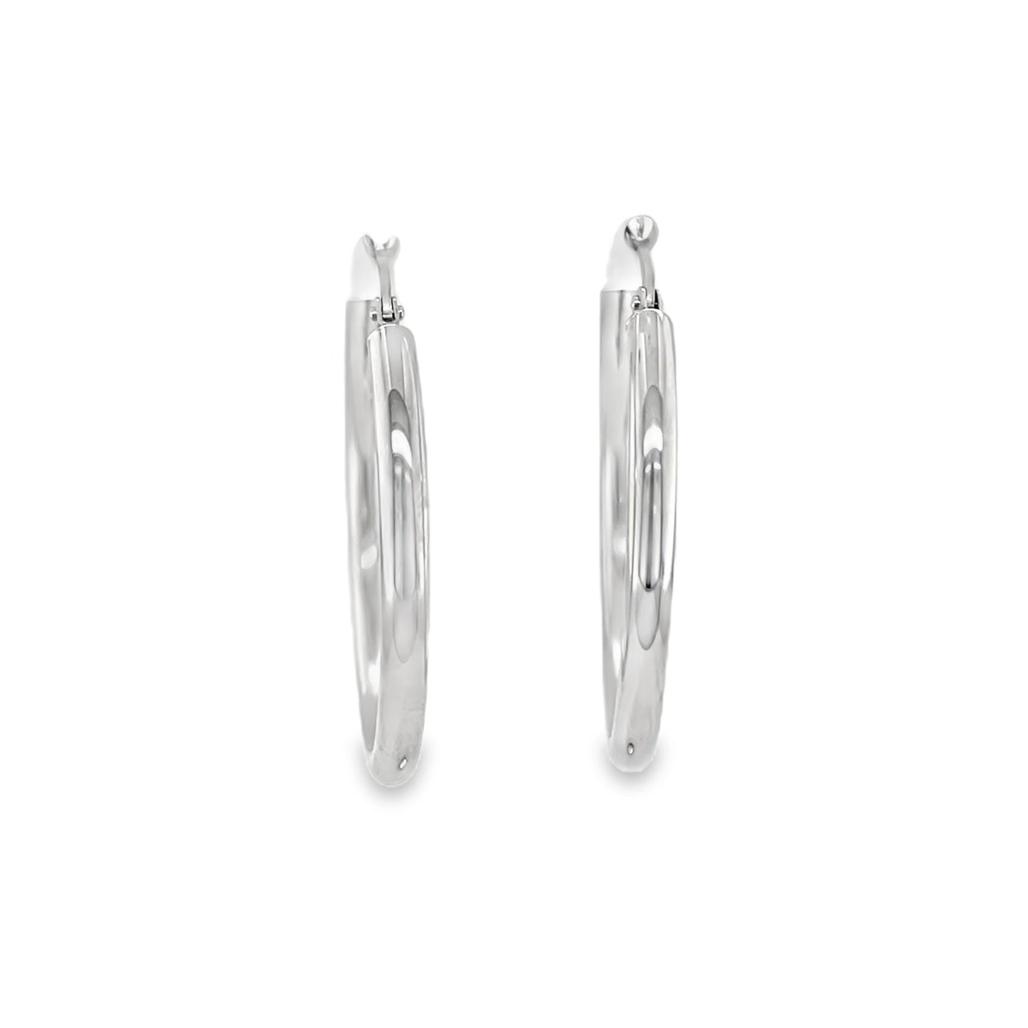 Jai's 14K White Gold Medium Rounded Hoops