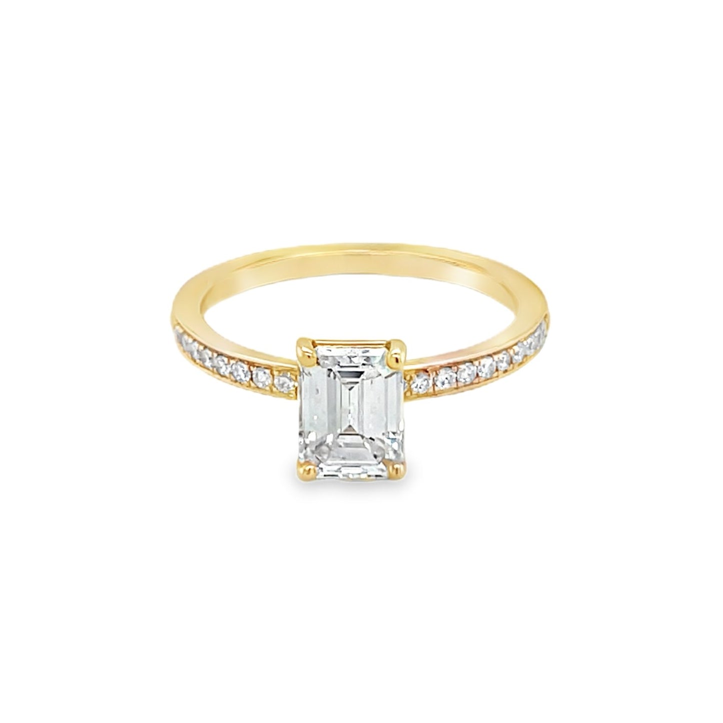 Jai's 18K Yellow Gold Emerald-cut Diamond Engagement Ring