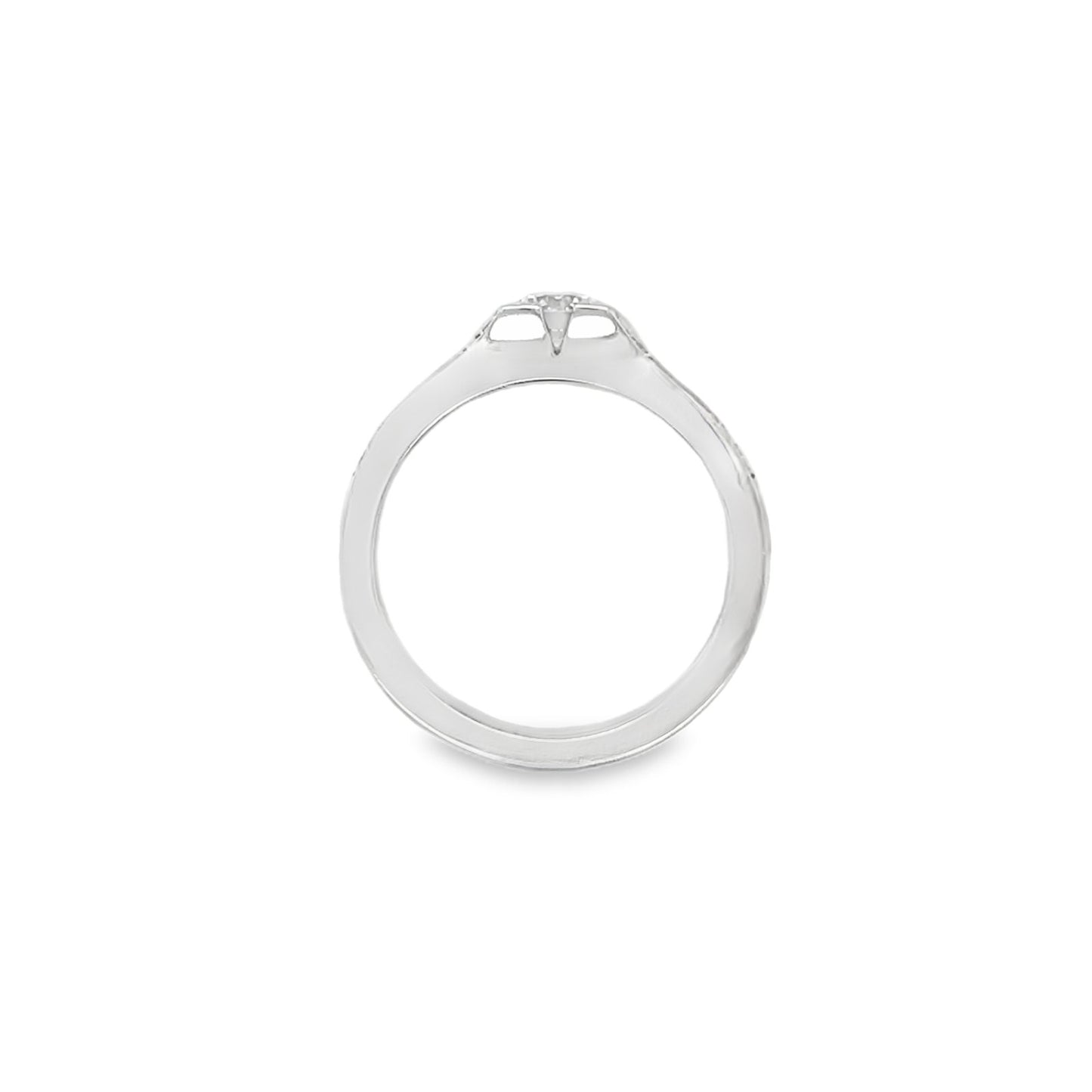 Hans Krieger's 18K White Gold Split-shank Diamond Engagement Ring
