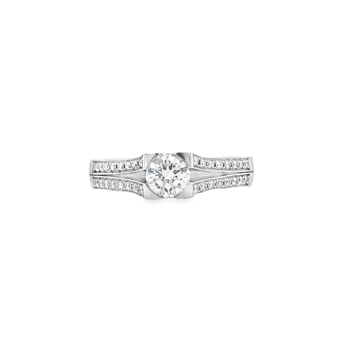 Hans Krieger's 18K White Gold Split-shank Diamond Engagement Ring