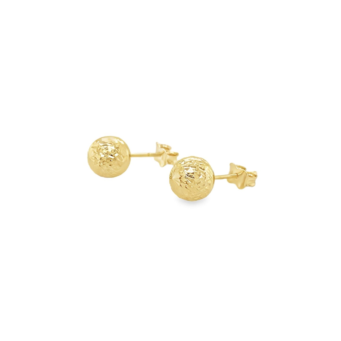 Jai's 14K Yellow Gold Textured Sphere Studs