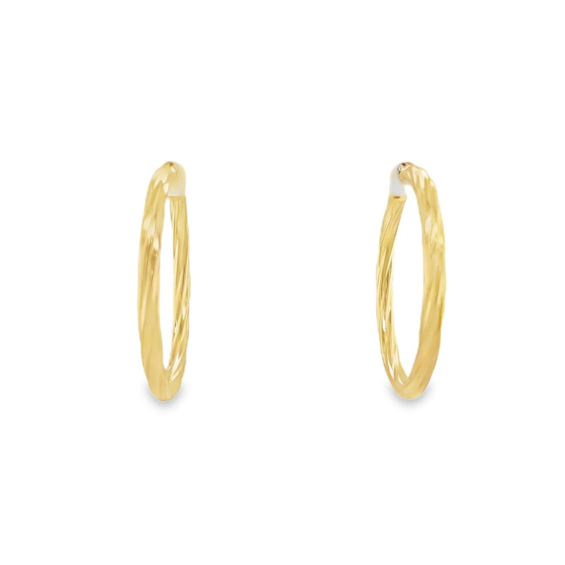 Jai's 14K Yellow Gold Lined Medium Hoops