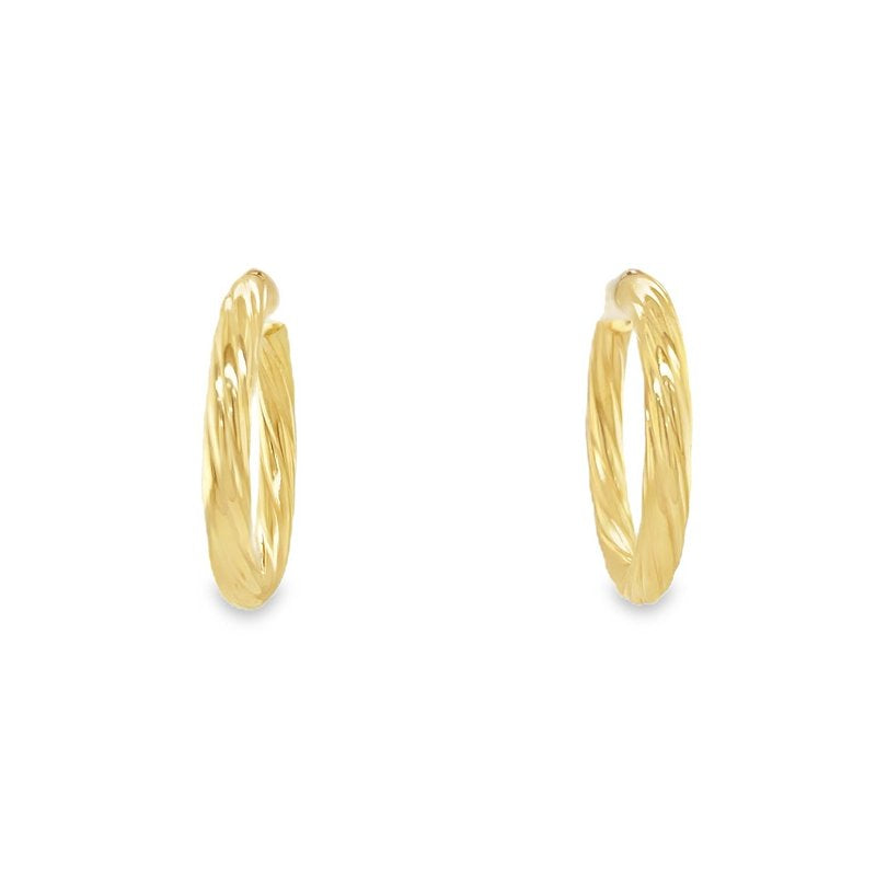 Jai's 14K Yellow Gold Small Lined Hoops