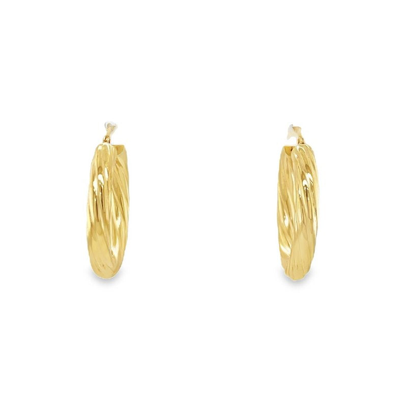 Jai's 14K Yellow Gold Small Lined Hoops