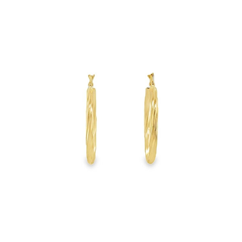 Jai's 14K Yellow Gold Lined Medium Hoops