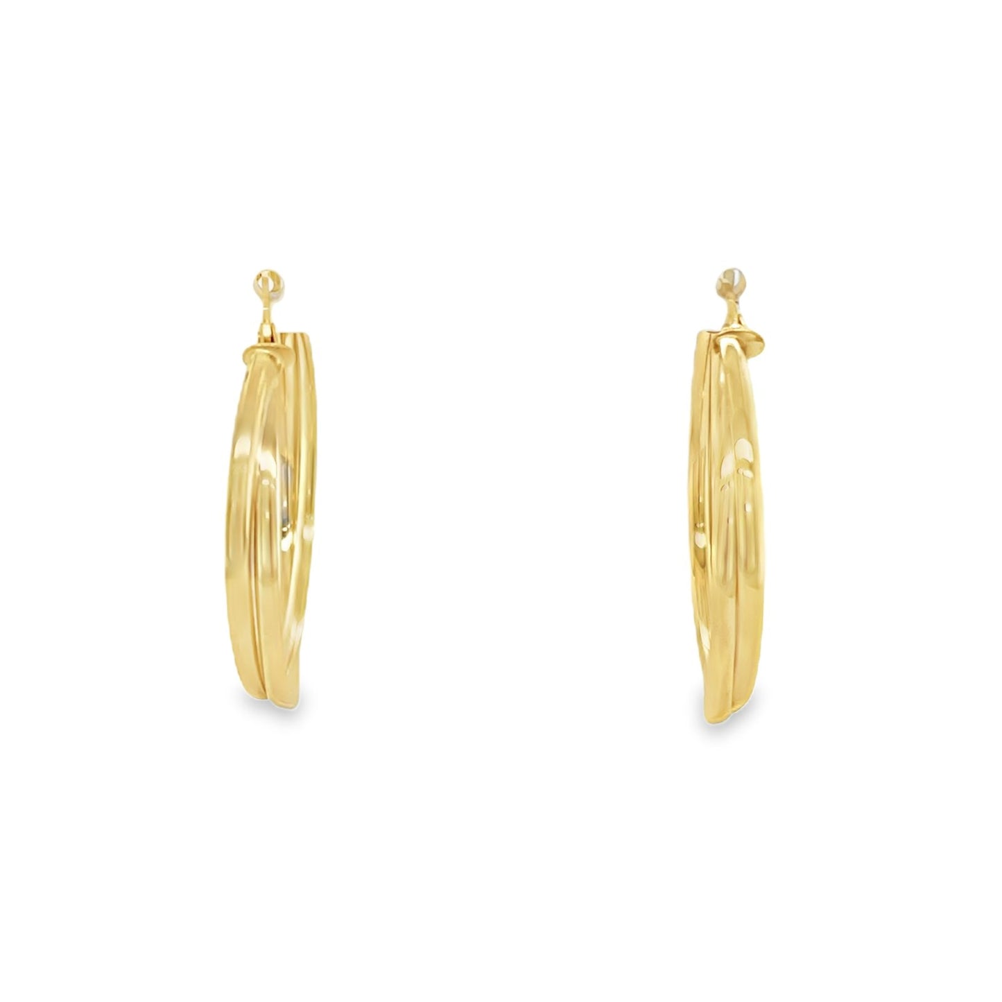 Jai's 14K Yellow Gold Large Criss-cross Hoops