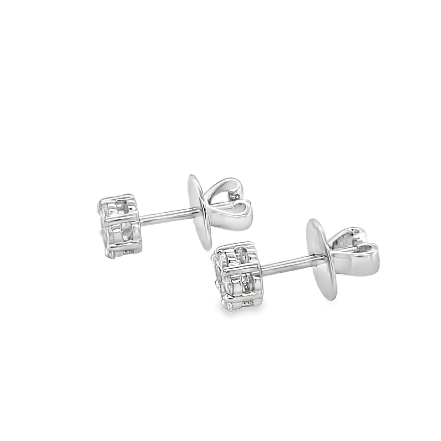Jai's 14K White Gold Petite Diamond Pave Studs