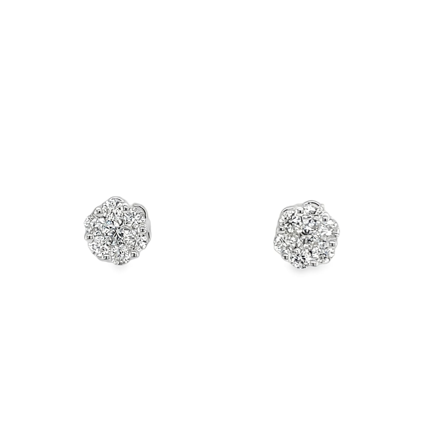 Jai's 14K White Gold Petite Diamond Pave Studs