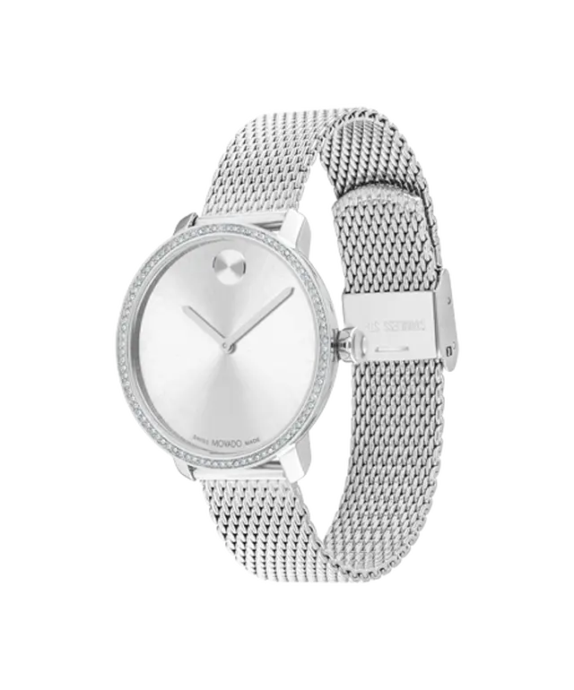 Movado's BOLD Shimmer with Silver-toned Museum Dial & Crystals