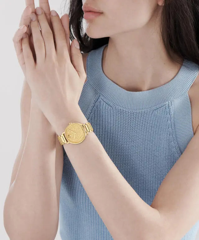 Movado's BOLD Evolution 2.0 with Gold-tone Museum Dial & Crystals