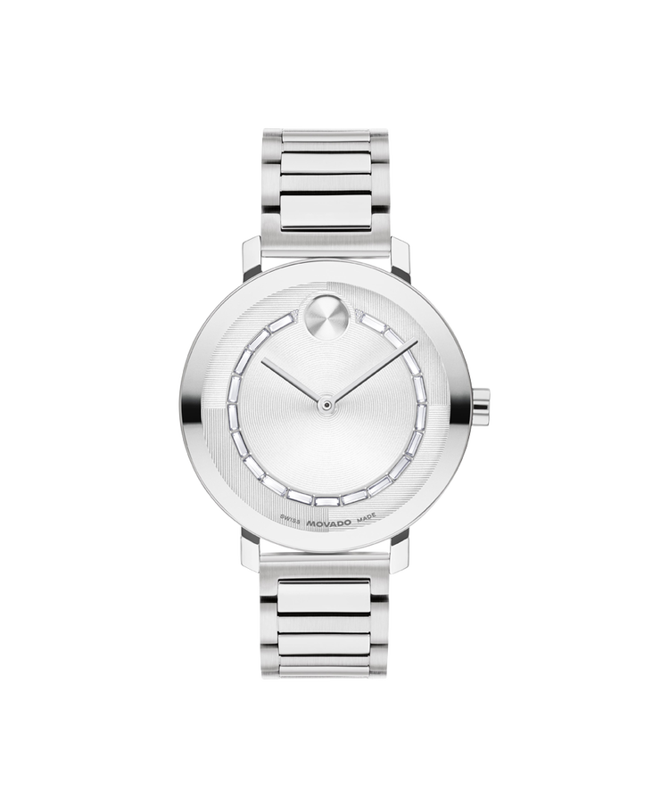 Movado's BOLD Evolution 2.0 with Silver-toned Museum Dial & Crystals