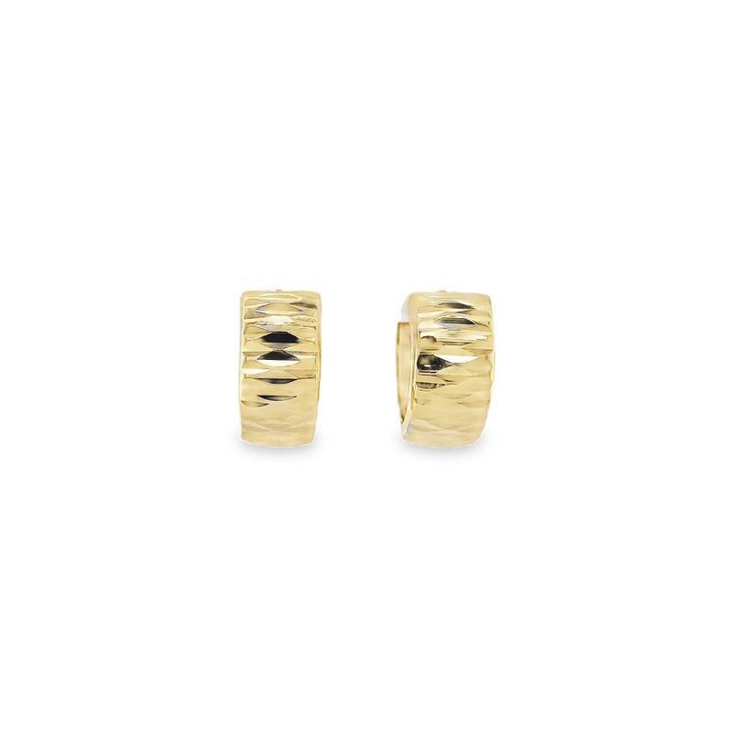 Jai's 14K Yellow Gold Faceted Huggies