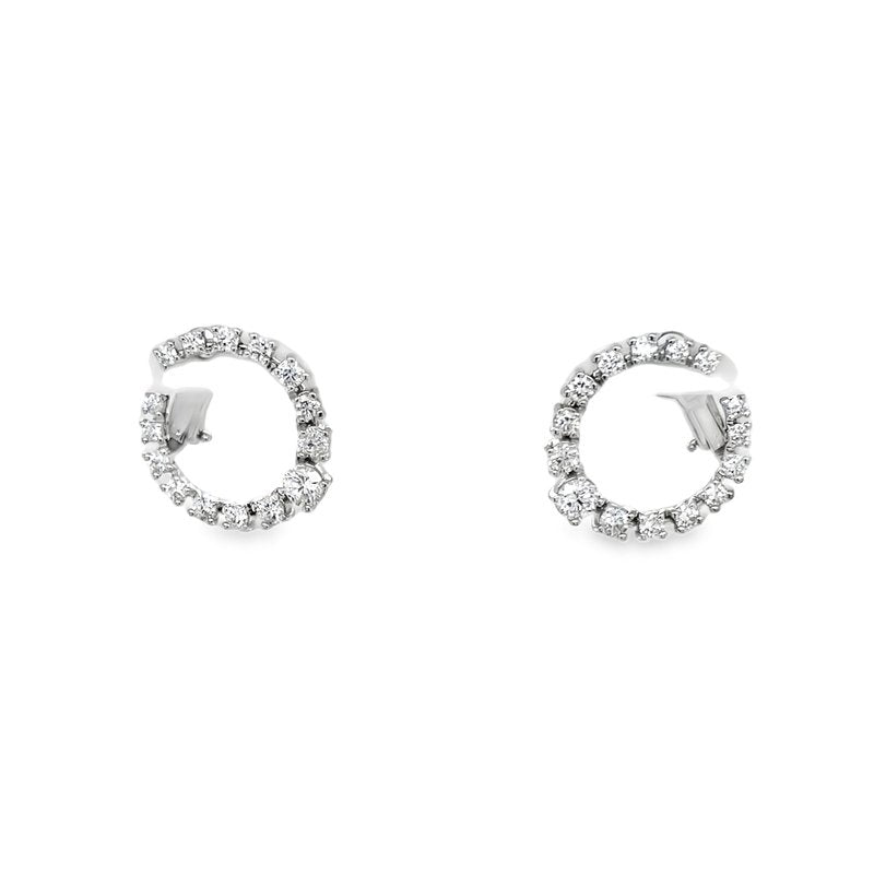 Hans Krieger's 18K White Gold Diamond Hoops