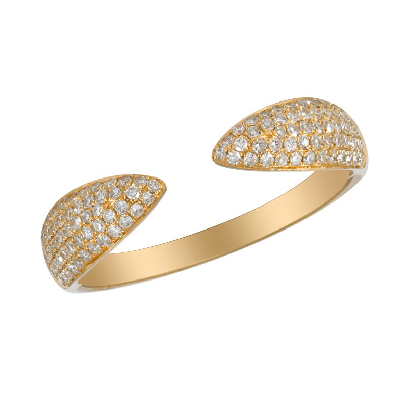 Jai's 14K Yellow Gold Diamond Open Band Ring