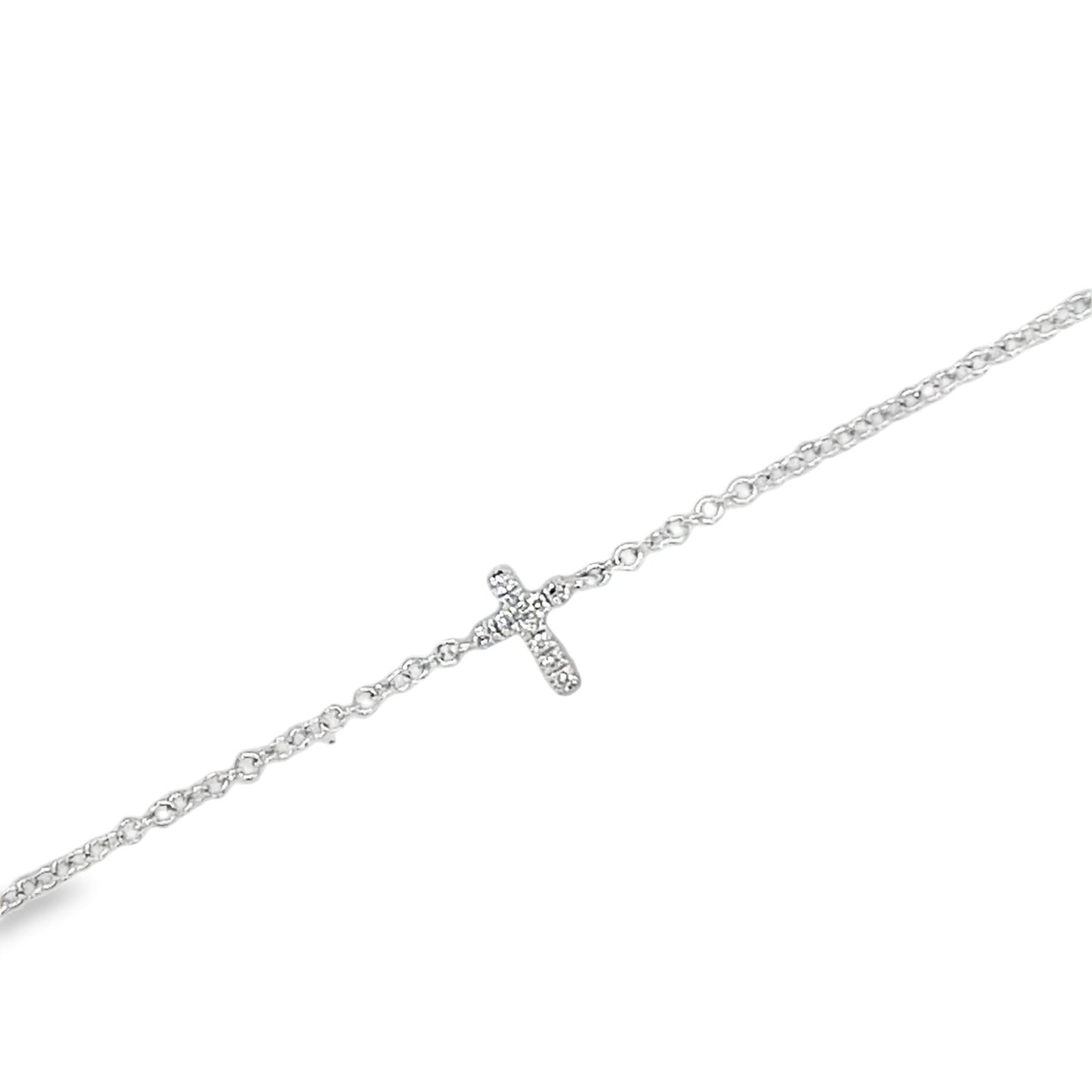 Jai's 14K White Gold Diamond Cross Bracelet