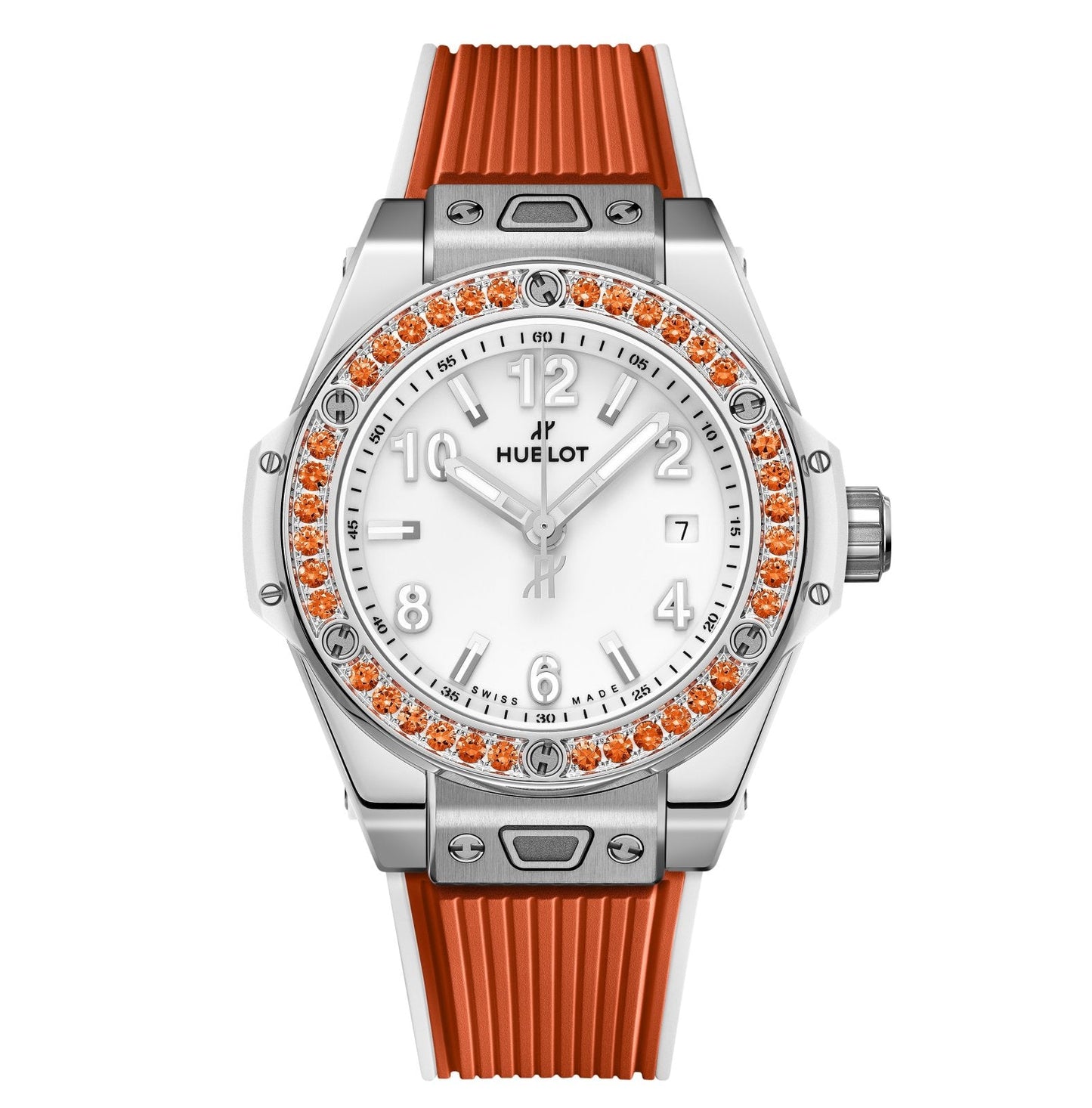 Hublot's Big Bang One Click Joyful Steel Orange with White Dial & Orange Sapphires