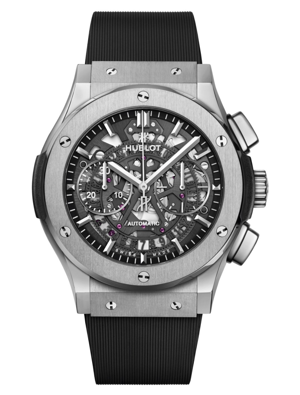Hublot's Classic Fusion Aerofusion Titanium with Black Skeleton Dial