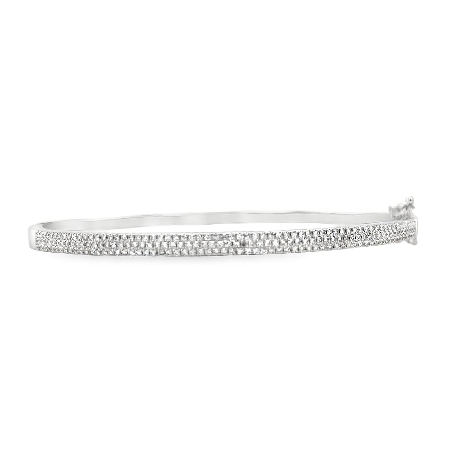 Jai's 14K White Gold Pave Diamond Bangle