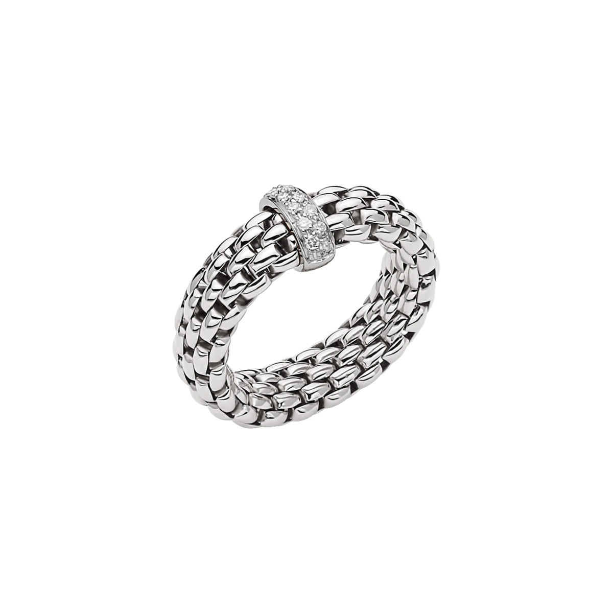 Fope's 18K White Gold Vendome Flex'it Diamond Ring