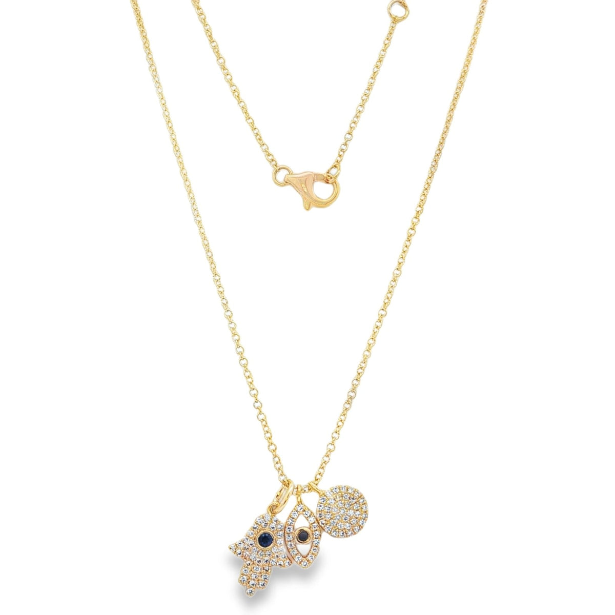Jai's 14K Yellow Gold Sapphire & Diamond Charm Necklace