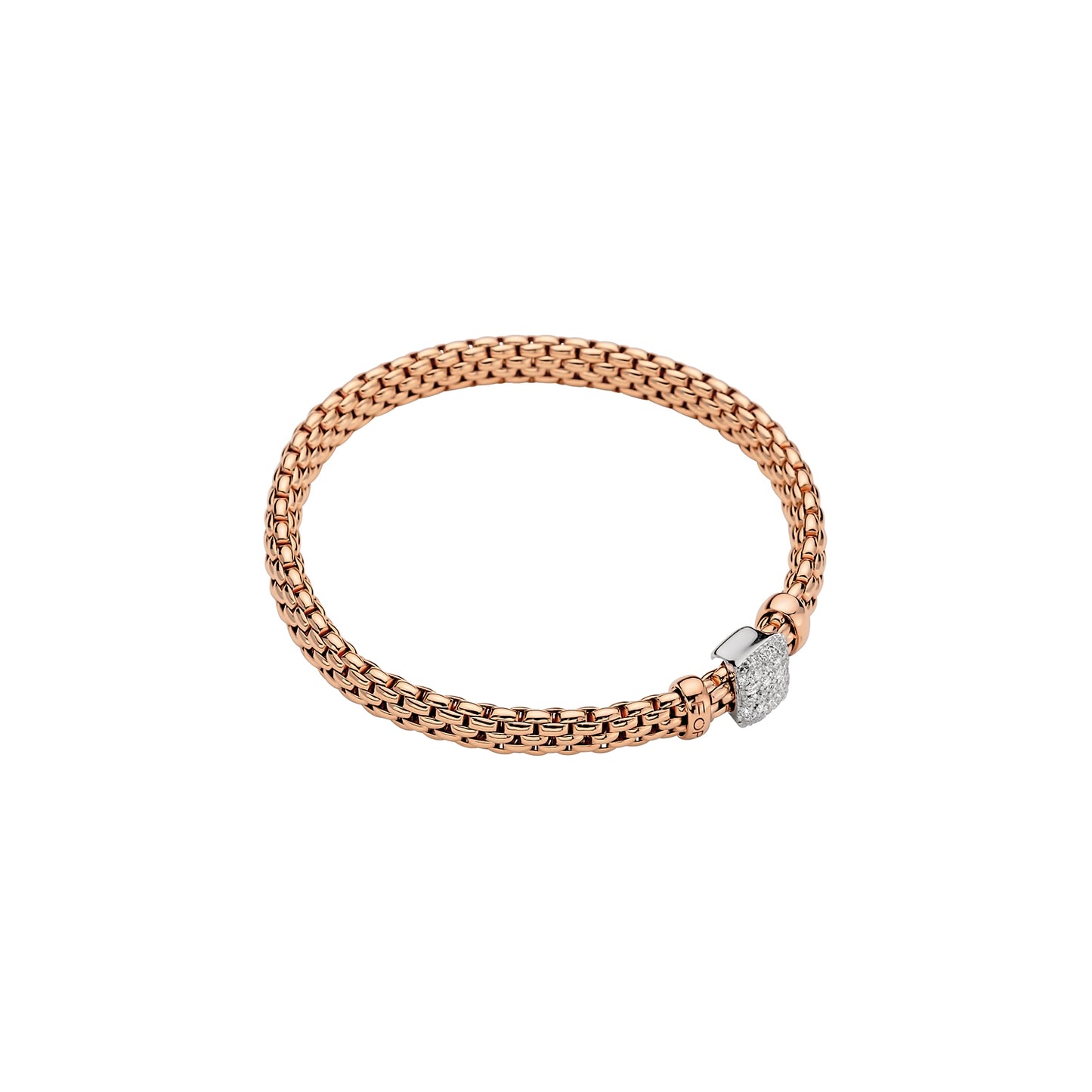 Fope's 18K Rose Gold Vendome Flex'it Diamond Bracelet
