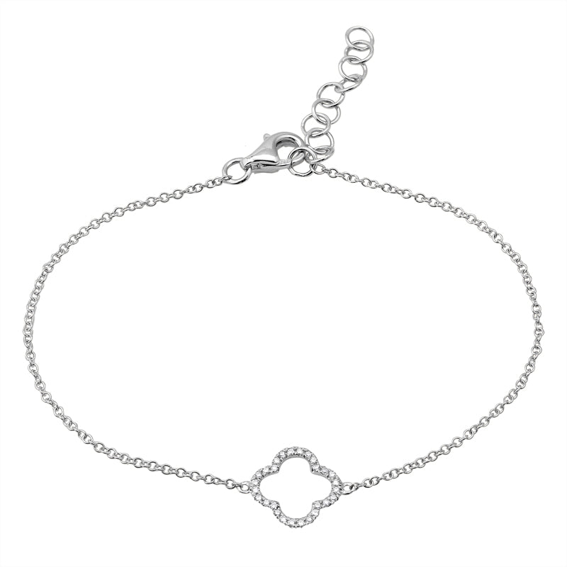 Jai's 14K White Gold Diamond Quatrefoil Bracelet