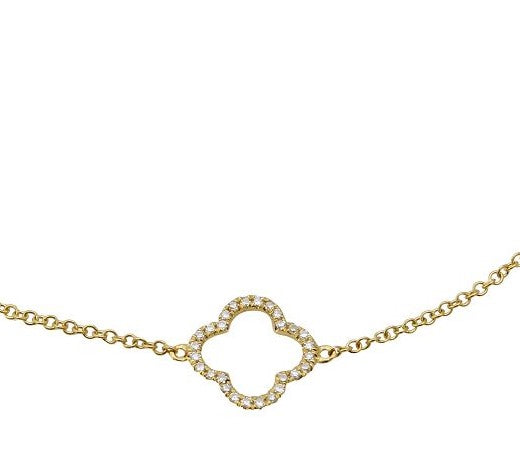 Jai's 14K Yellow Gold Diamond Quatrefoil Bracelet