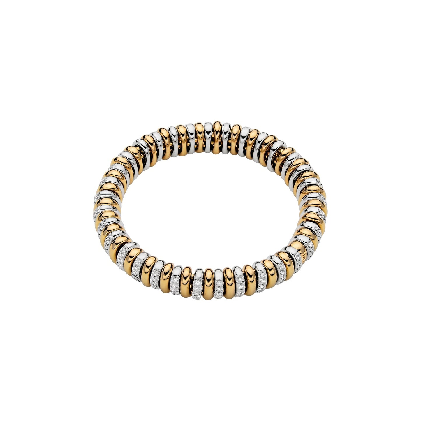 Fope's 18K Two-tone Vendome Rondel-link Diamond Bracelet