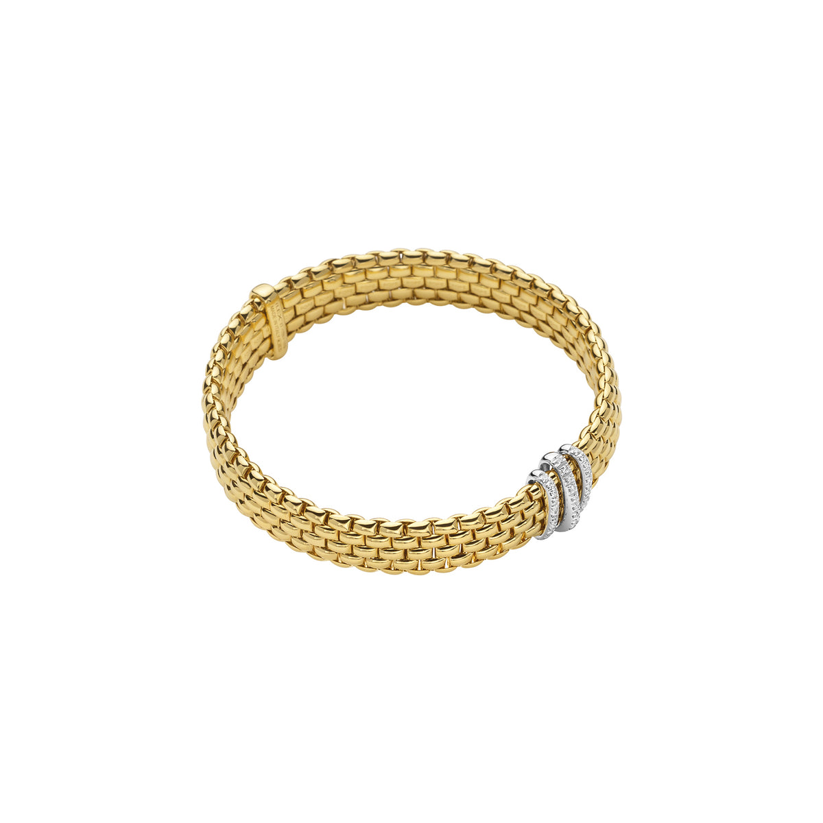 Fope's 18K Yellow Gold Panorama Flex'it Multi-strand Diamond Bracelet