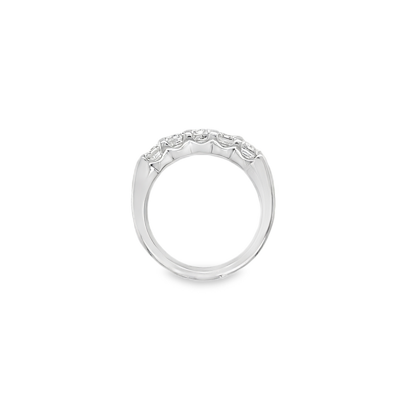 Jai's 14K White Gold Emerald-cut Diamond Wedding Band