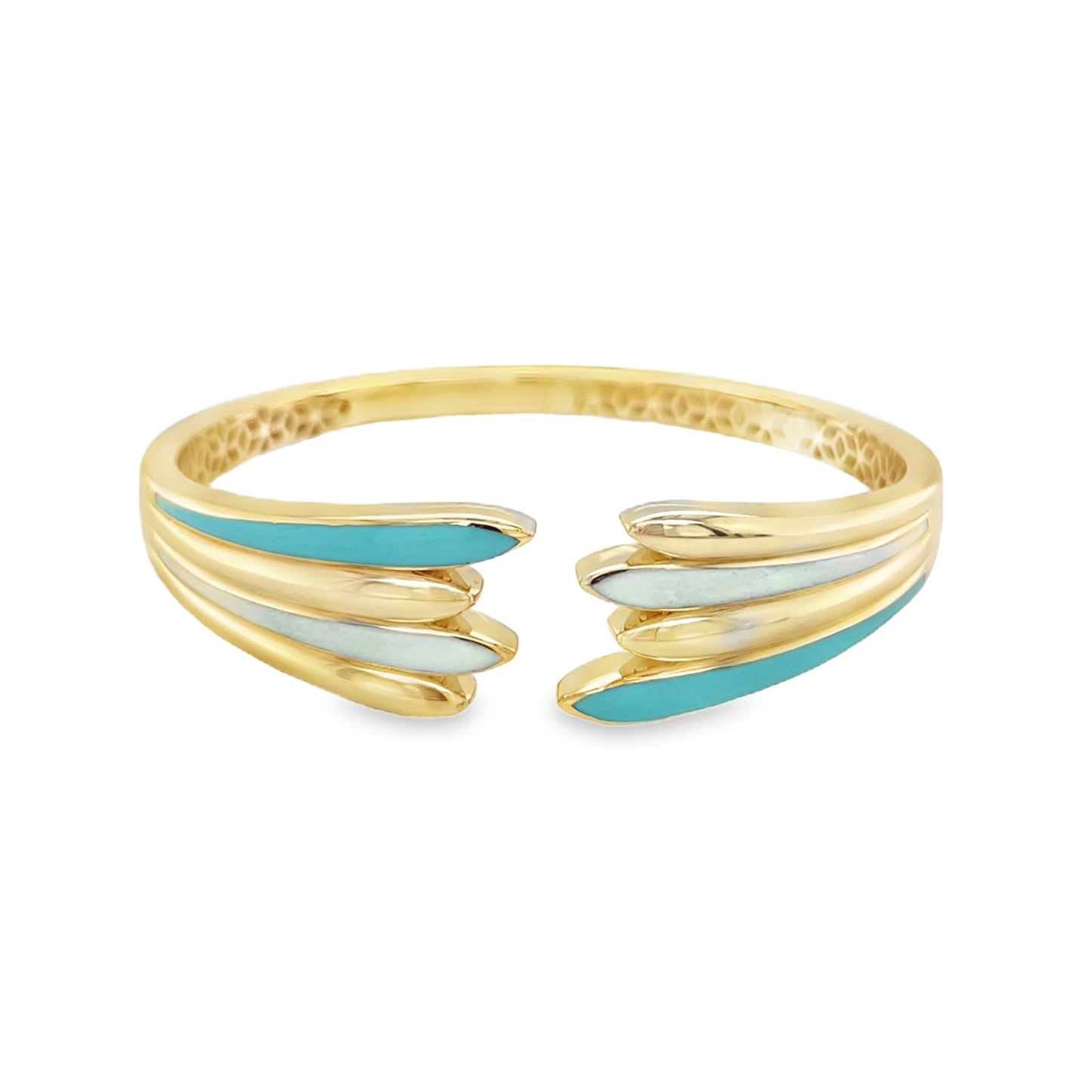 Jai's 14K Yellow Gold Turquoise-accented Bangle