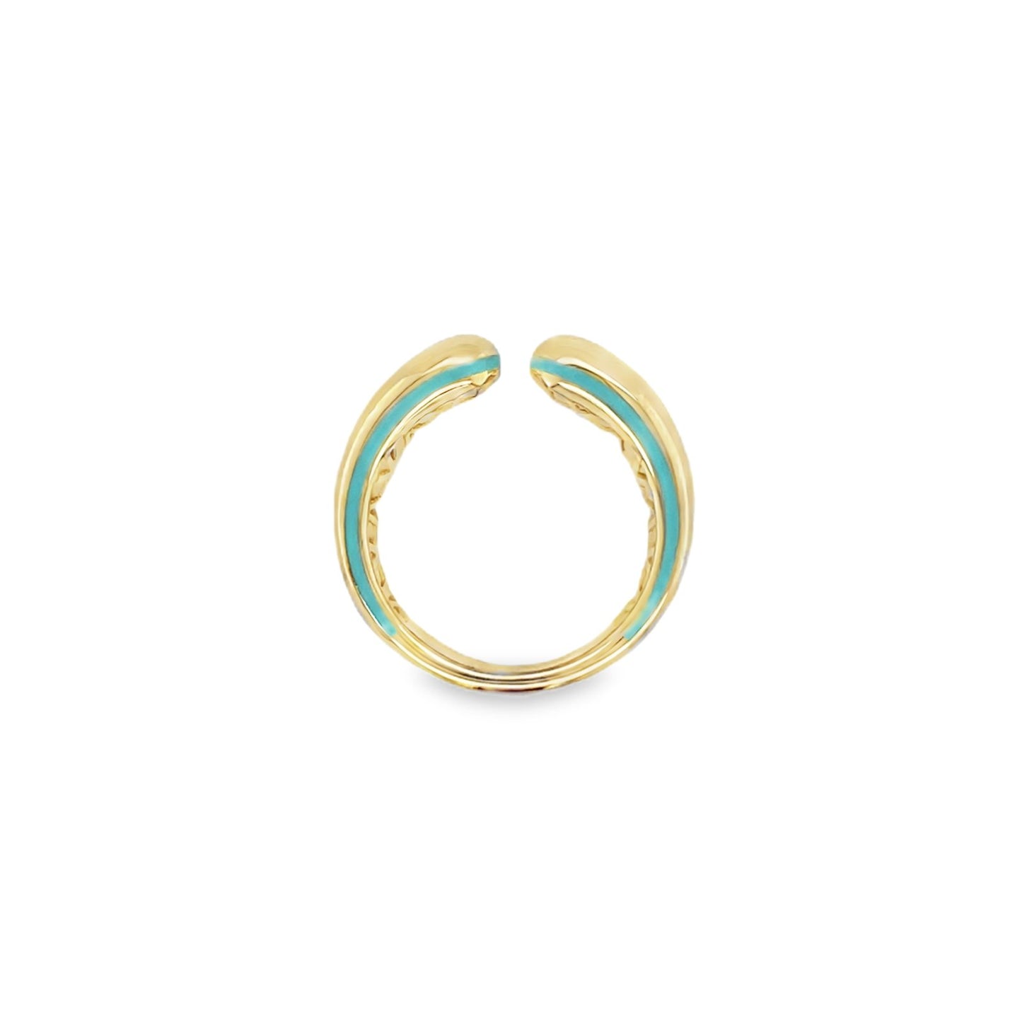 Jai's 14K Yellow Gold Turquoise Open-band Ring