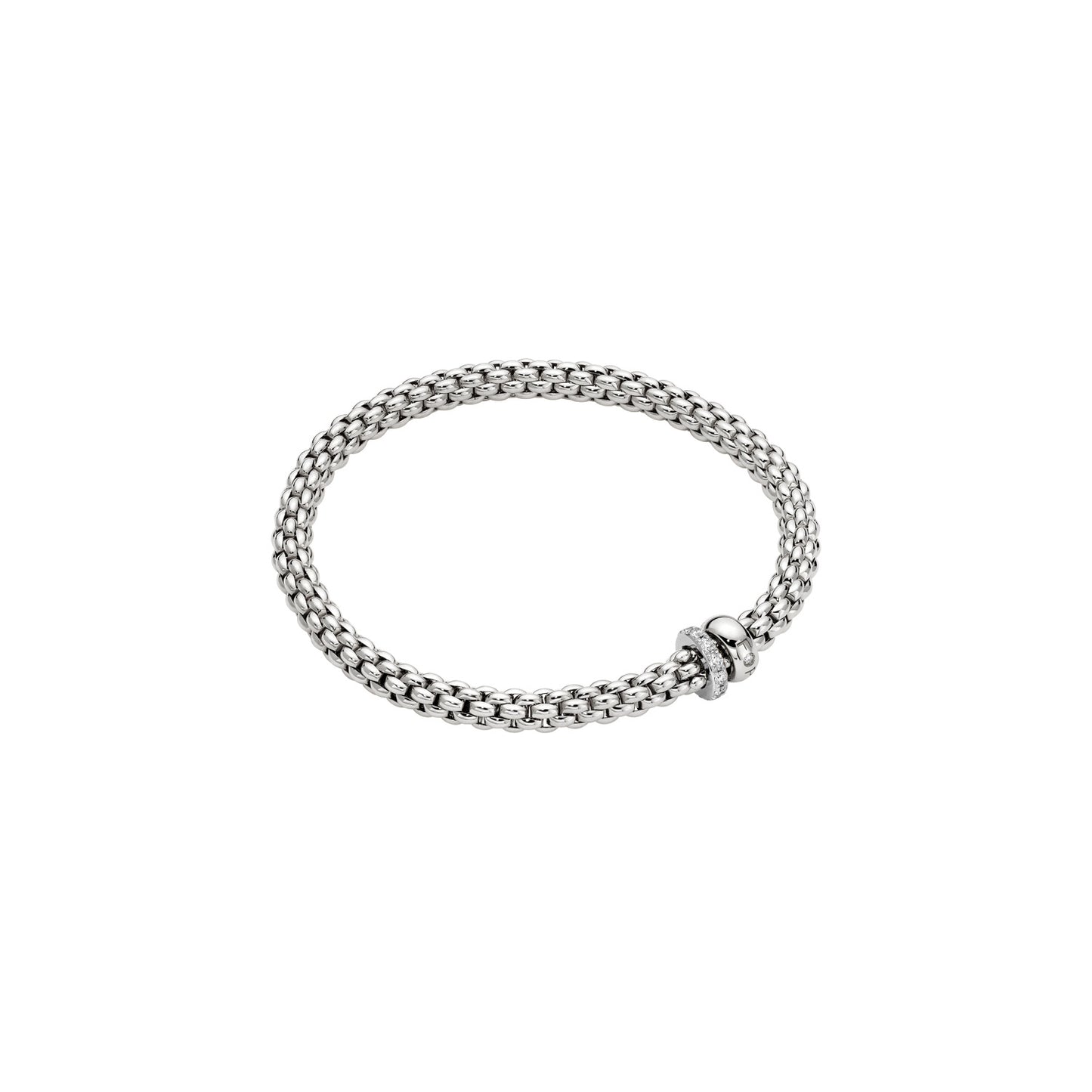 Fope's 18K White Gold Solo Flex'it Diamond Bracelet