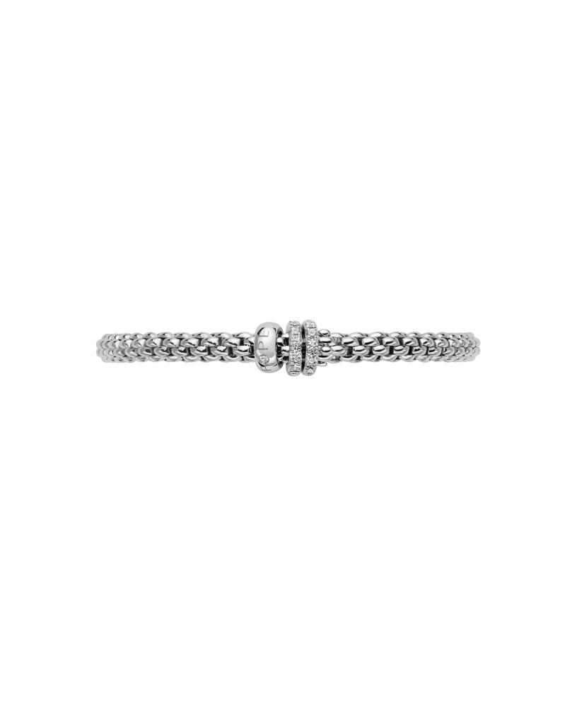 Fope's 18K White Gold Solo Flex'it Multi-rondel Diamond Bracelet
