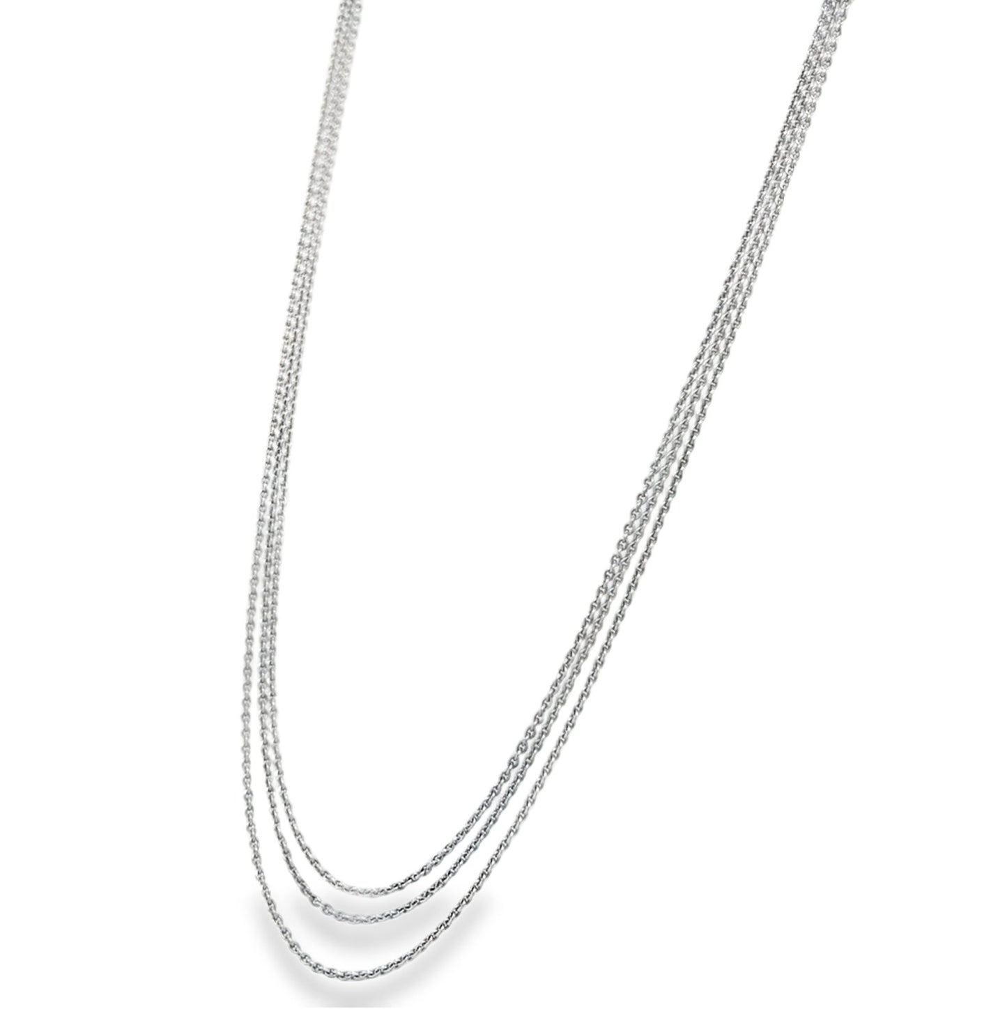 Jai's 14K White Gold Fine Layered Cable Chain - 22"