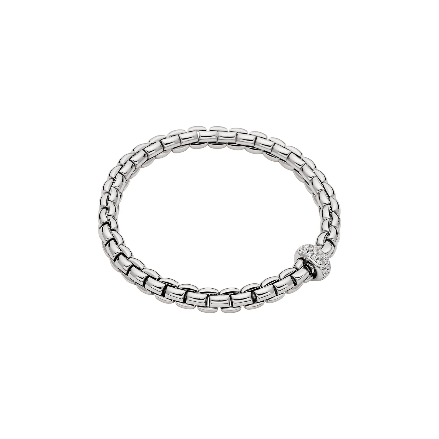 Fope's 18K White Gold Eka Flex'it Diamond Bracelet