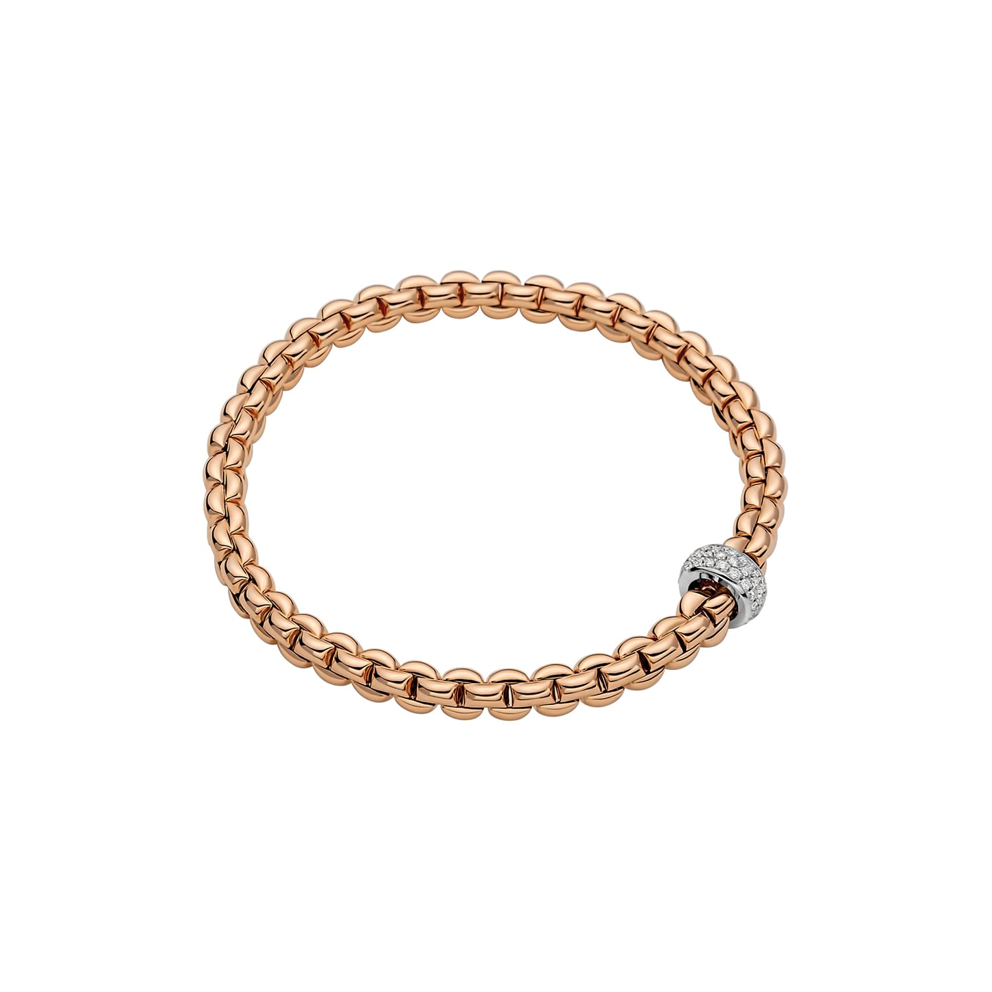 Fope's 18K Rose Gold Eka Flex'it Diamond Bracelet