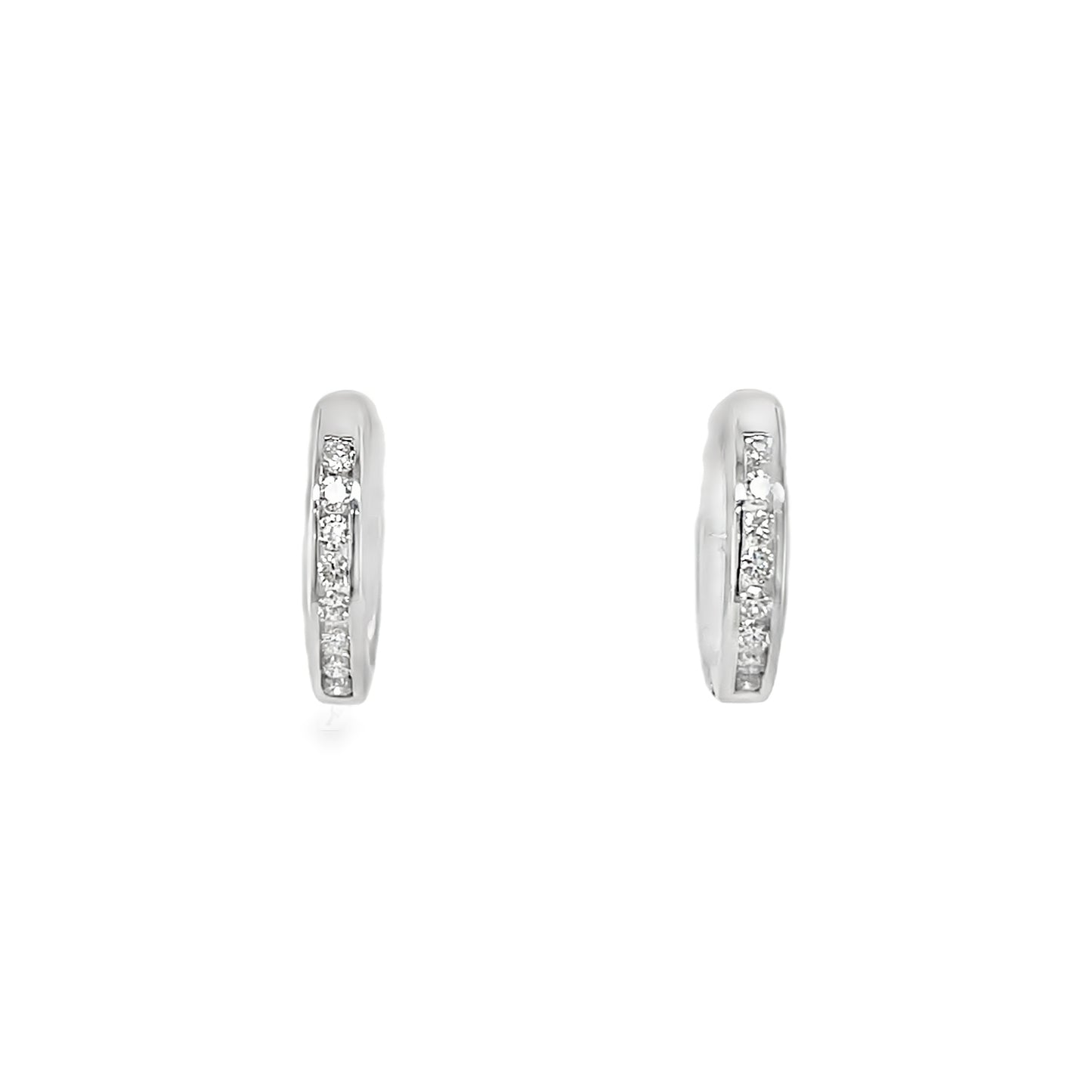 Jai's 14K White Gold Petite Diamond Hoops