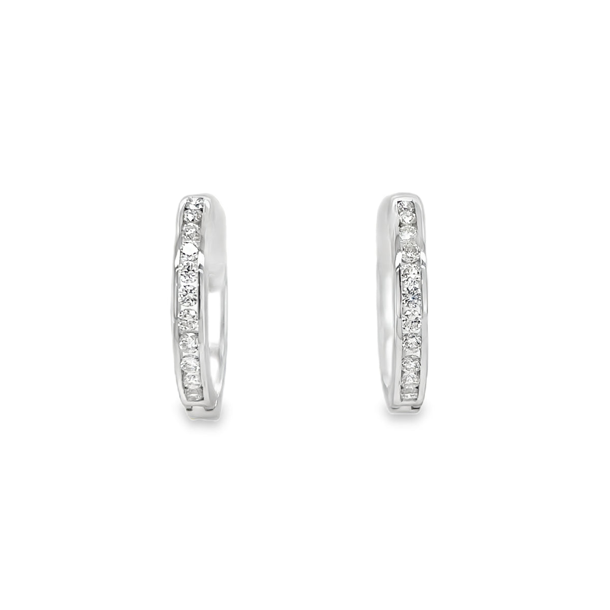 Jai's 14K White Gold Petite Diamond Hoops
