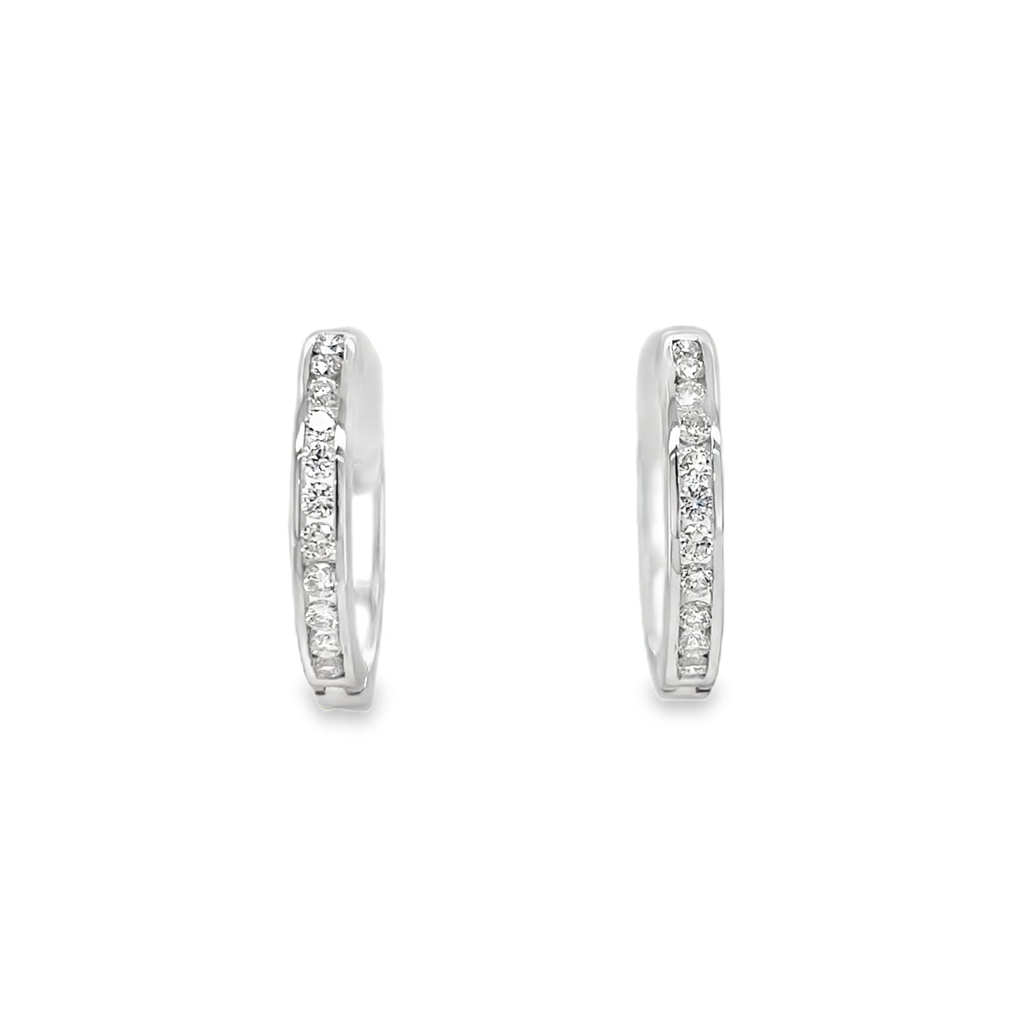 Jai's 14K White Gold Petite Diamond Hoops