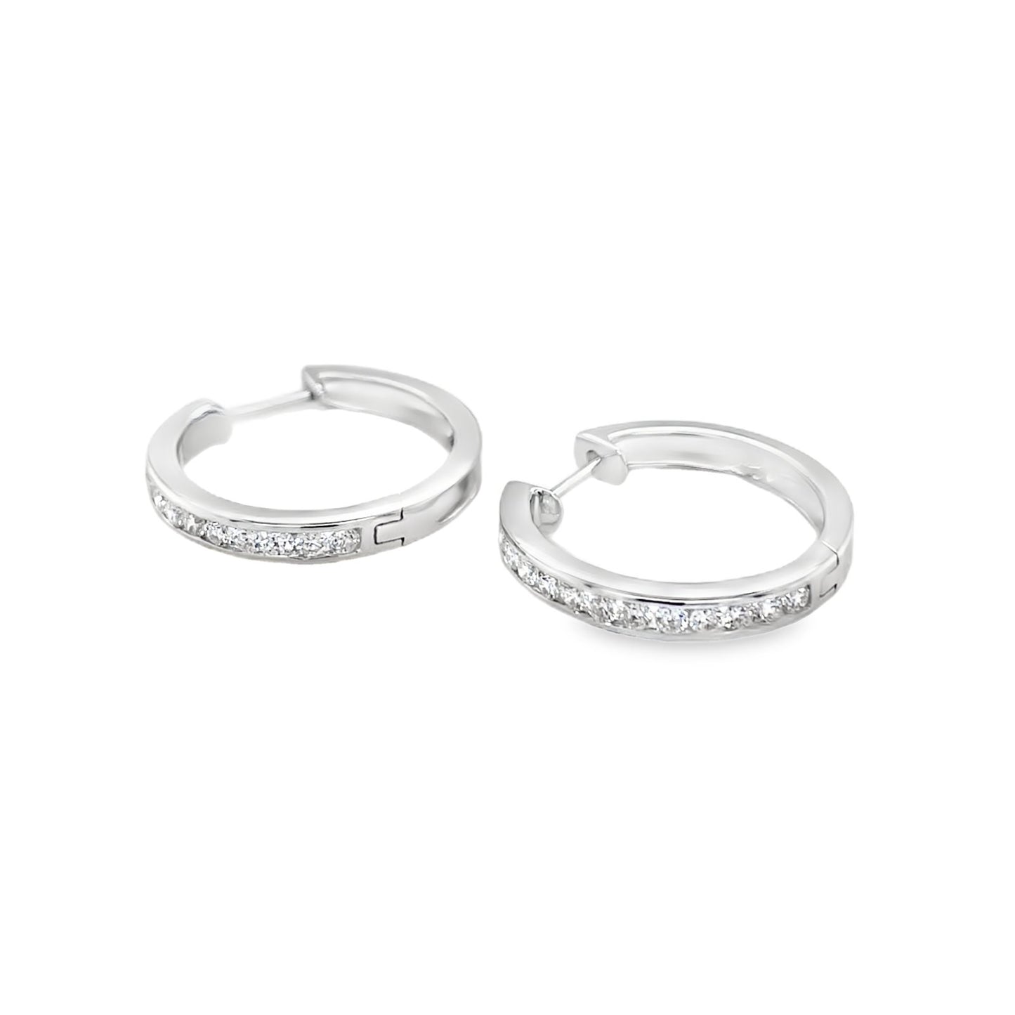 Jai's 14K White Gold Diamond Hoops