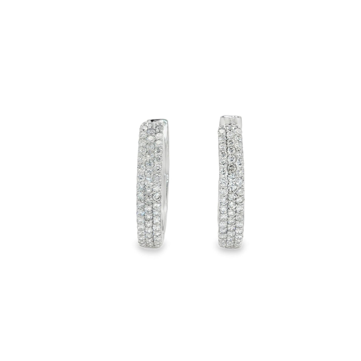 Jai's 14K White Gold 0.75-carat Diamond Pave Hoops