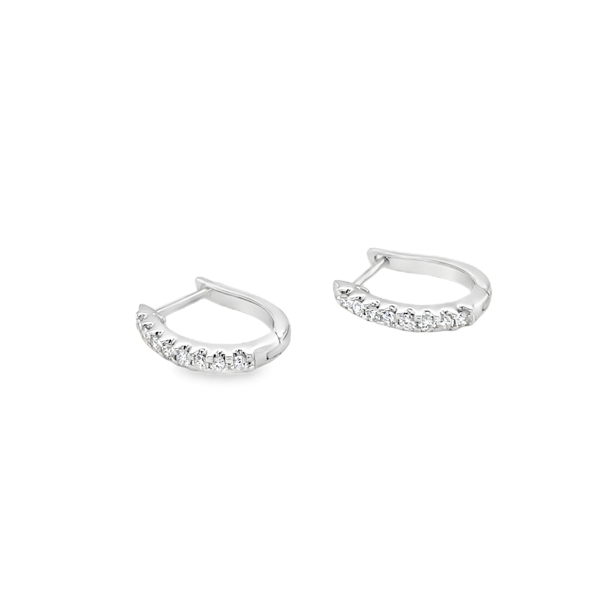 Jai's 14K White Gold Petite Diamond Hoops