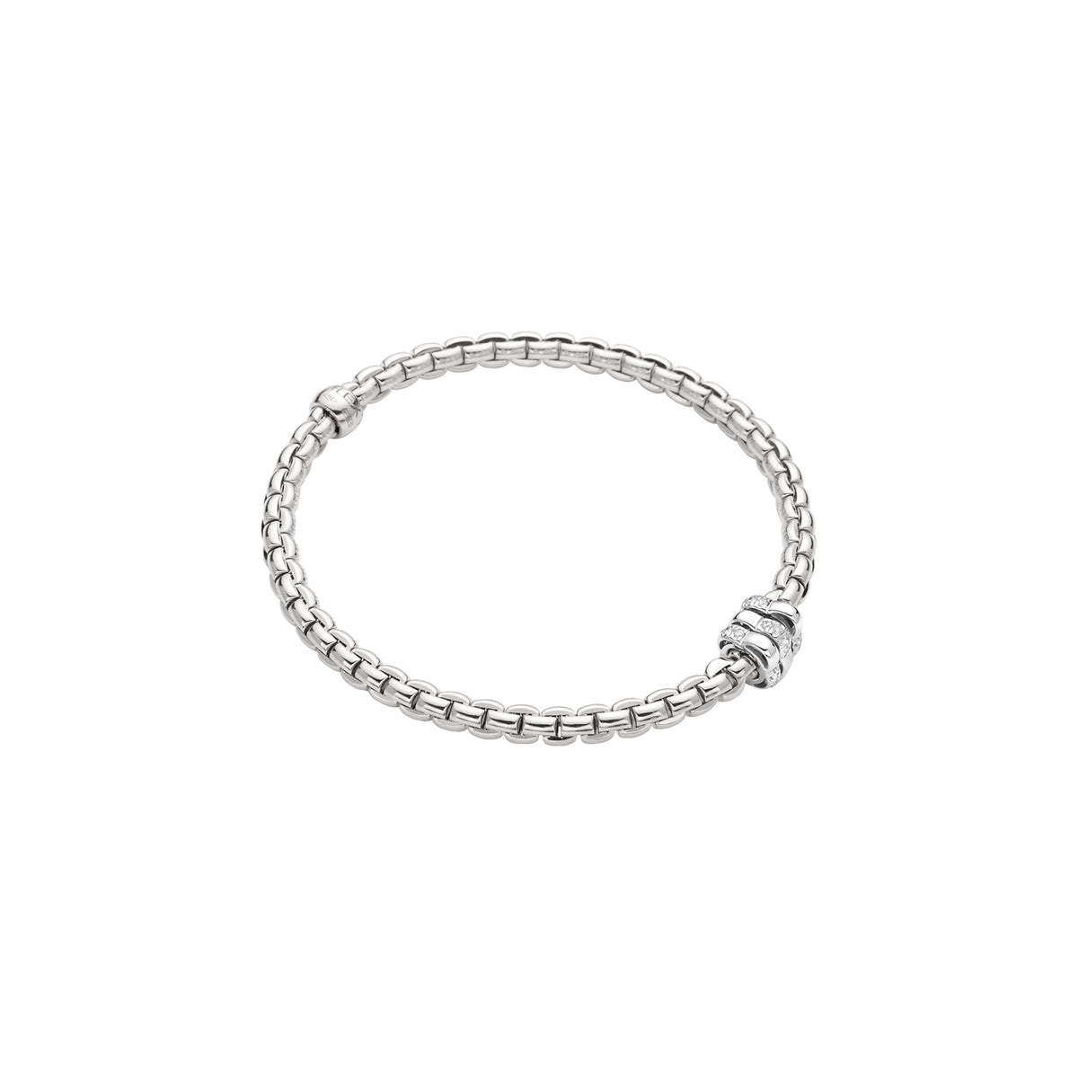 Fope's 18K White Gold Eka Flex'it Multi-rondel Diamond Bracelet