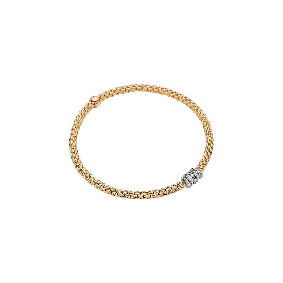 Fope's 18K Yellow Gold Multi-rondel Prima Diamond Bracelet
