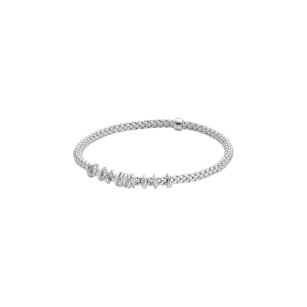 Fope's 18K White Gold Multi-rondel Prima Diamond Bracelet