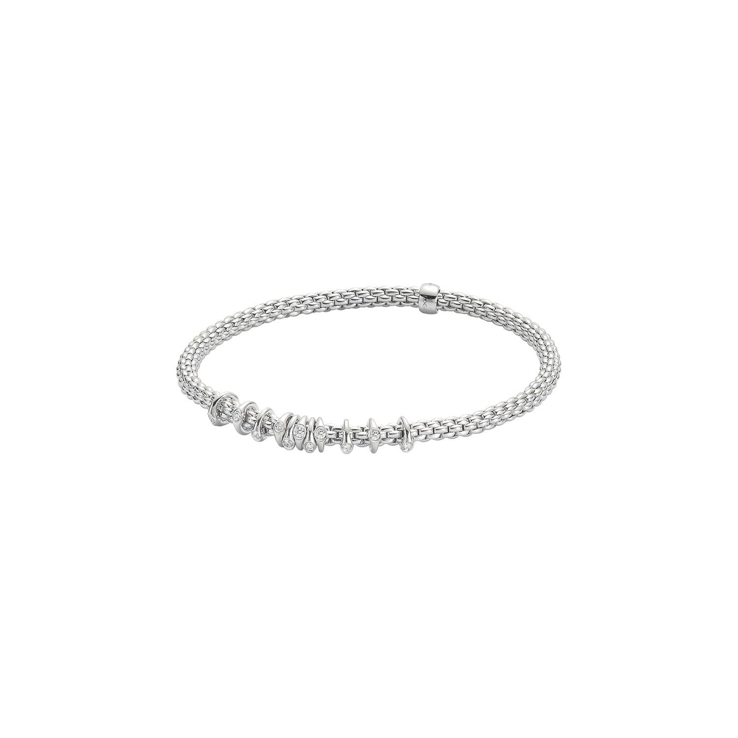 Fope's 18K White Gold Multi-rondel Prima Diamond Bracelet