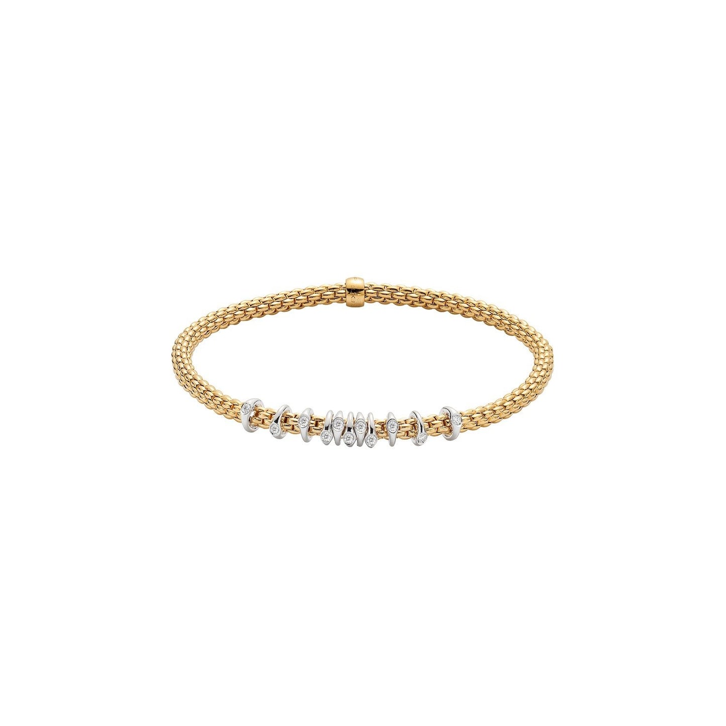 Fope's 18K Yellow Gold Multi-rondel Prima Diamond Bracelet